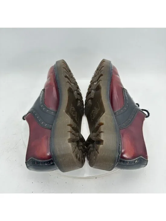 Dr. Martens Men Size UK 10 US 11 Red Maroon Black Leather Brogue Oxford Shoes - Picture 4 of 10